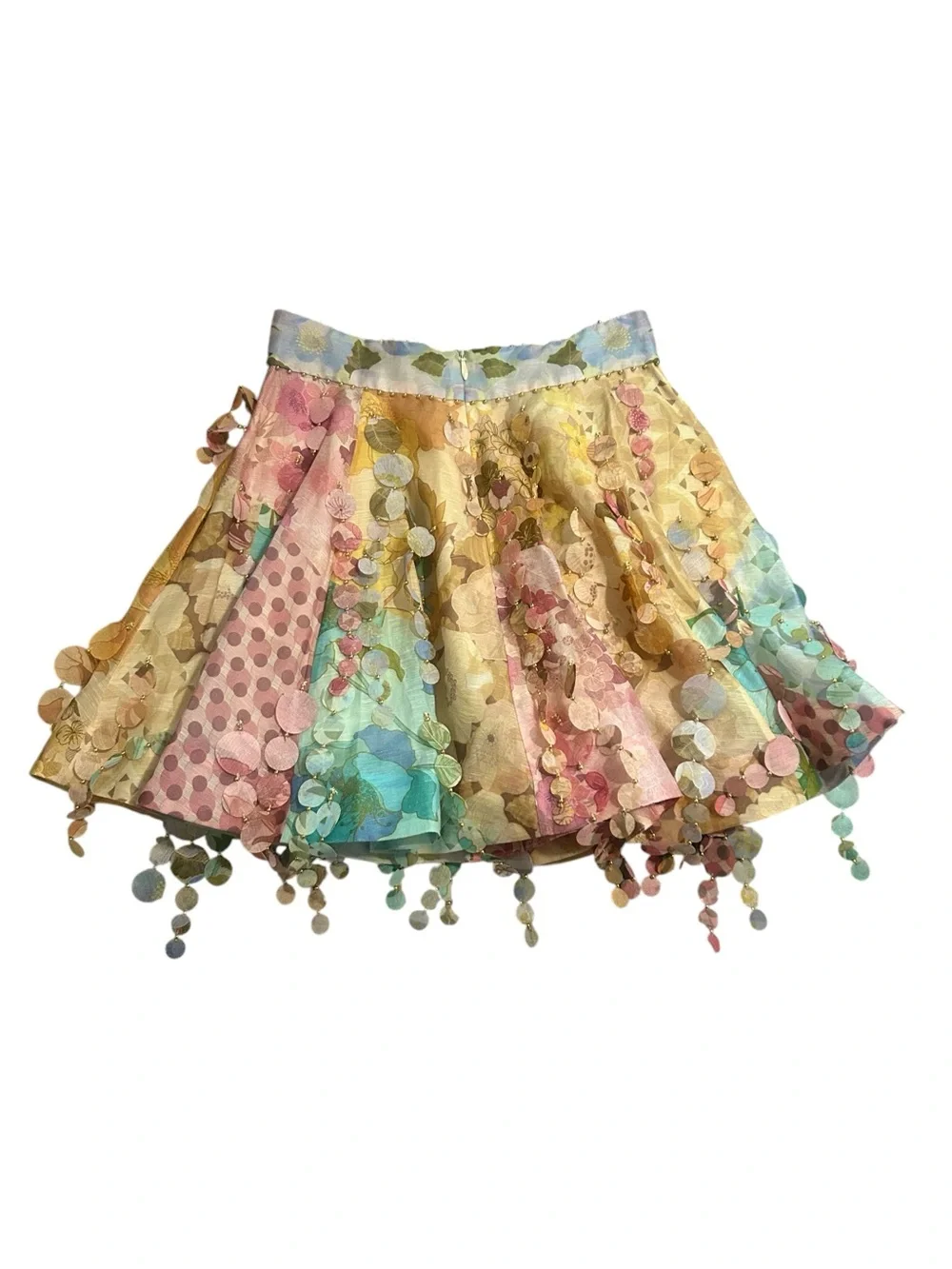 Zimmermann Tempo Disco Patch Tassel Mini Flare Skirt - Picture 7 of 11
